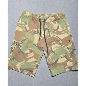 Polo Ralph Lauren Mens Small Camo‎ Print Cotton Blend Cargo Shorts, Drawstring